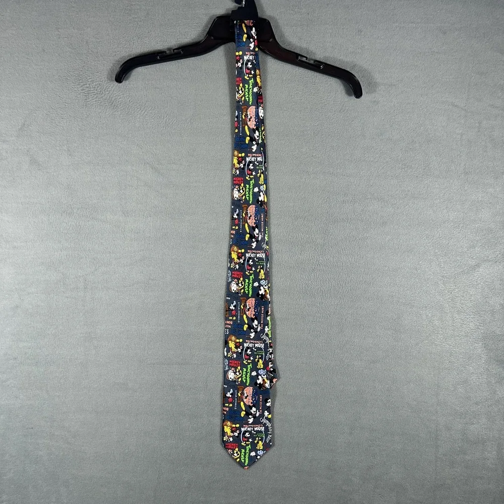 Disney Parks Mickey Mouse Cartoon Print Necktie Men's Classic Walt Disney World